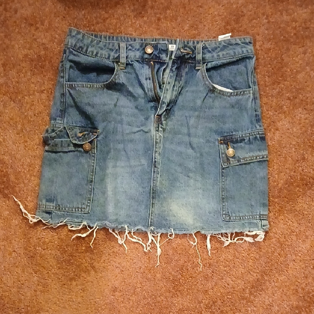 JustFab Blue Denim Skirt